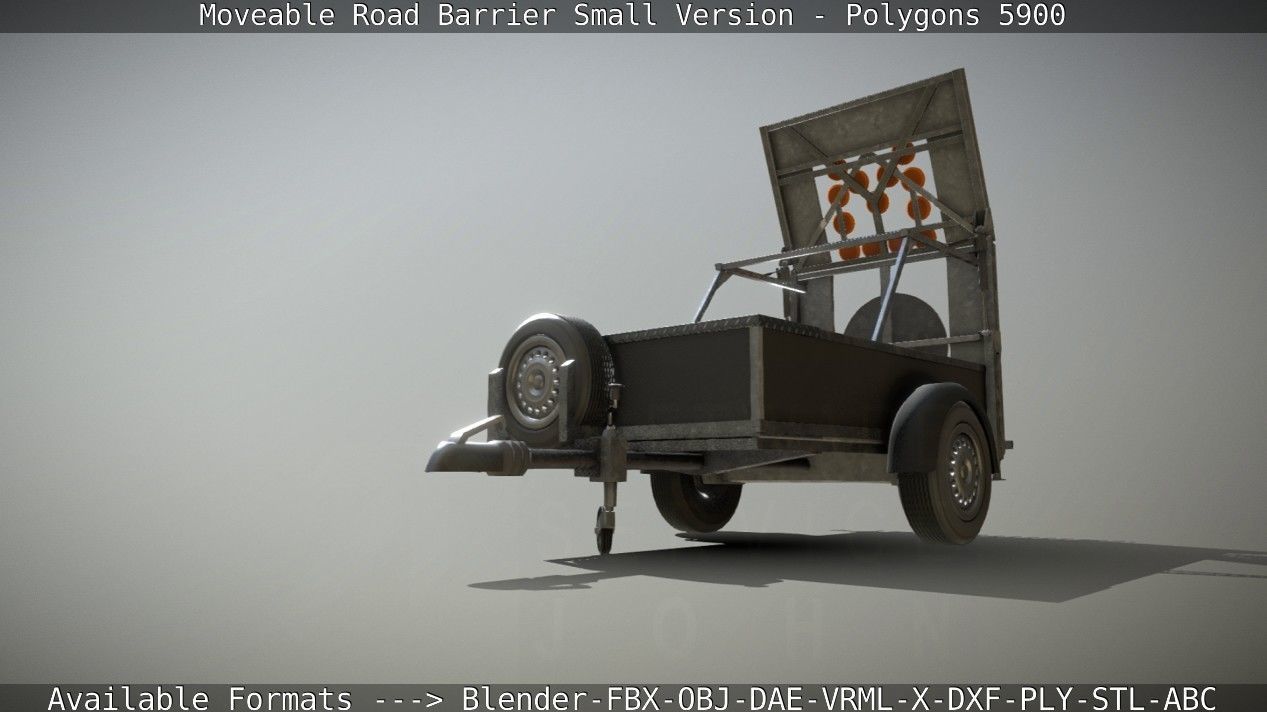 Moveable Barrier Small Version Low-poly 3D model_89