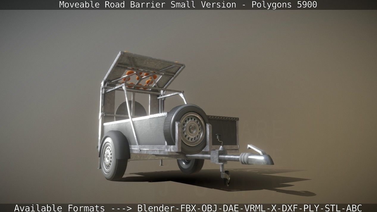 Moveable Barrier Small Version Low-poly 3D model_35