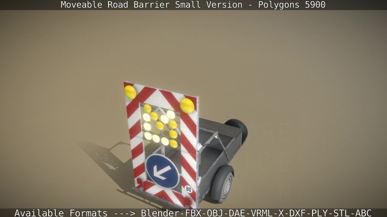 Moveable Barrier Small Version Low-poly 3D model_22