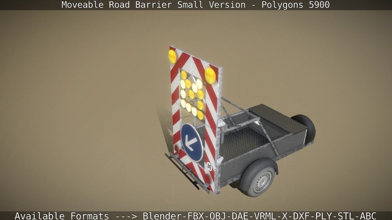Moveable Barrier Small Version Low-poly 3D model_114