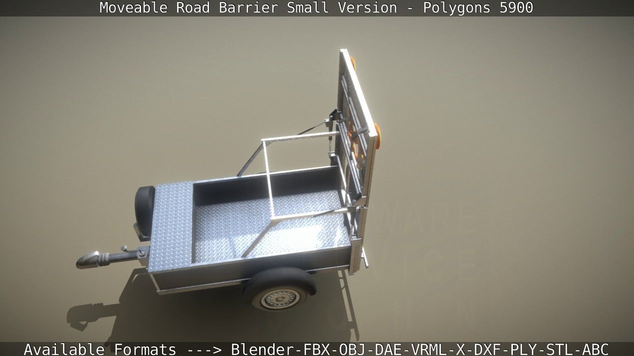 Moveable Barrier Small Version Low-poly 3D model_117