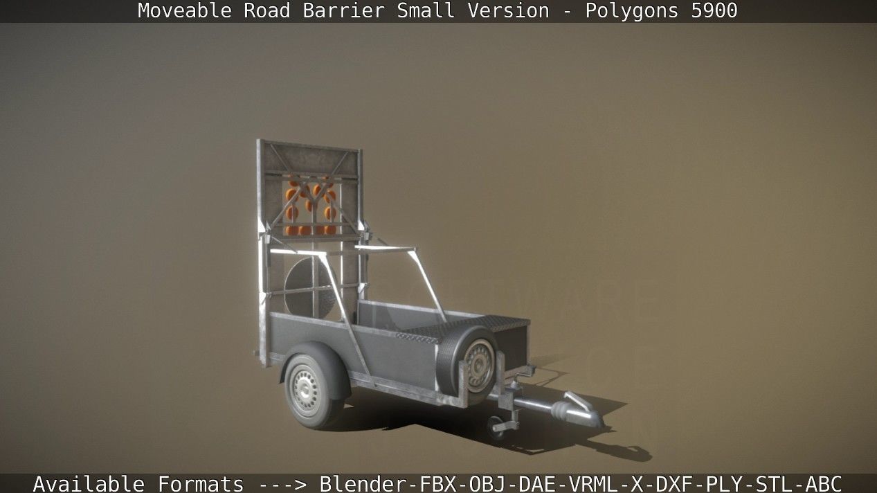 Moveable Barrier Small Version Low-poly 3D model_19