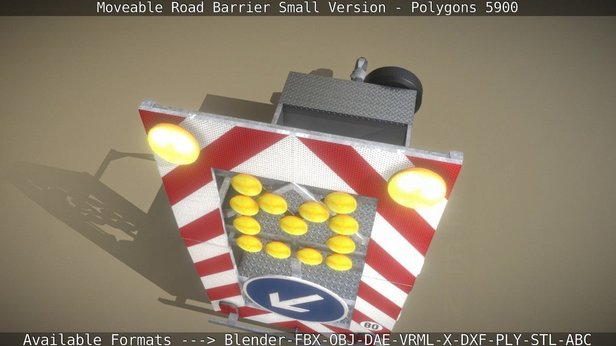 Moveable Barrier Small Version Low-poly 3D model_69