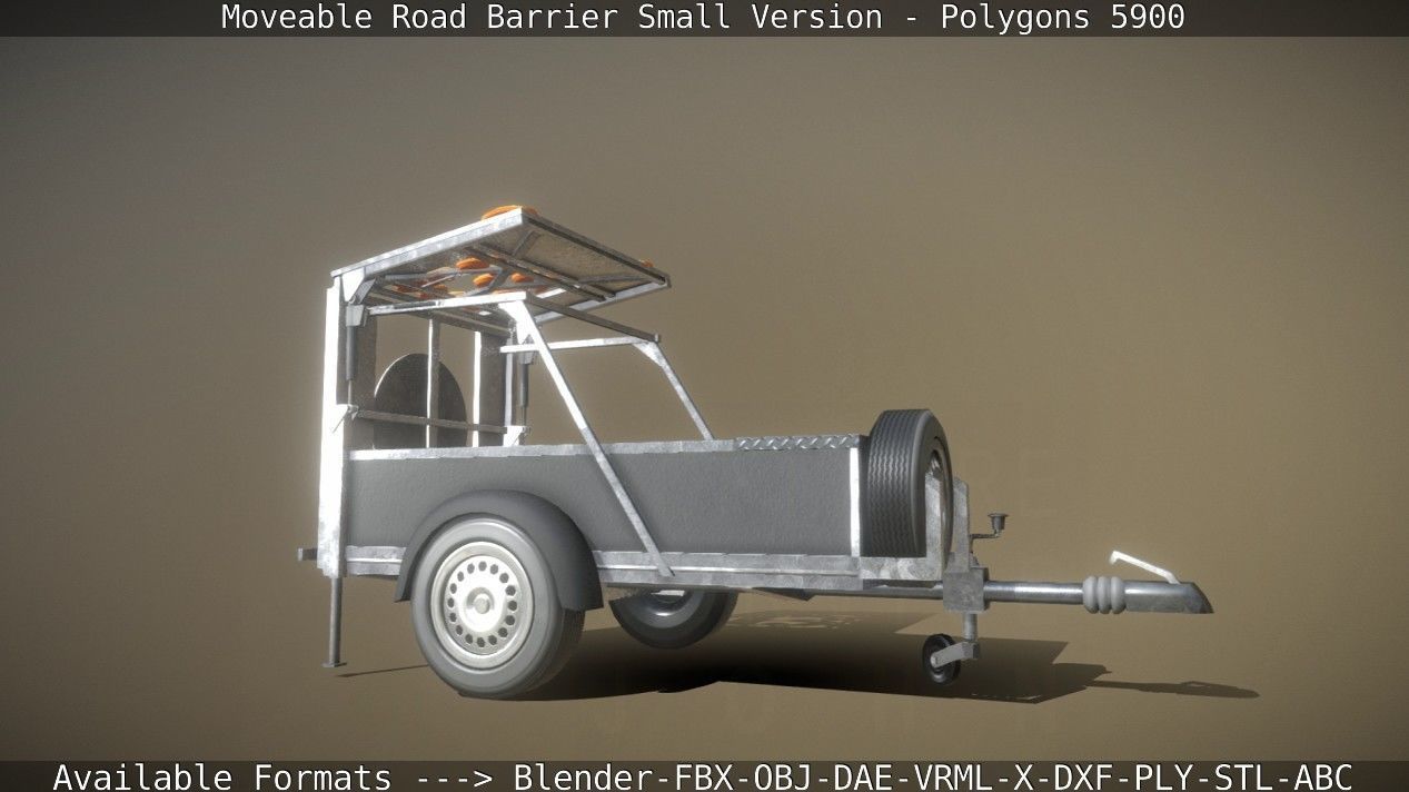 Moveable Barrier Small Version Low-poly 3D model_34