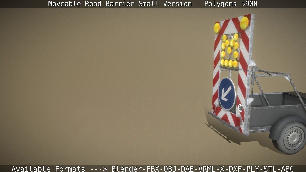 Moveable Barrier Small Version Low-poly 3D model_45