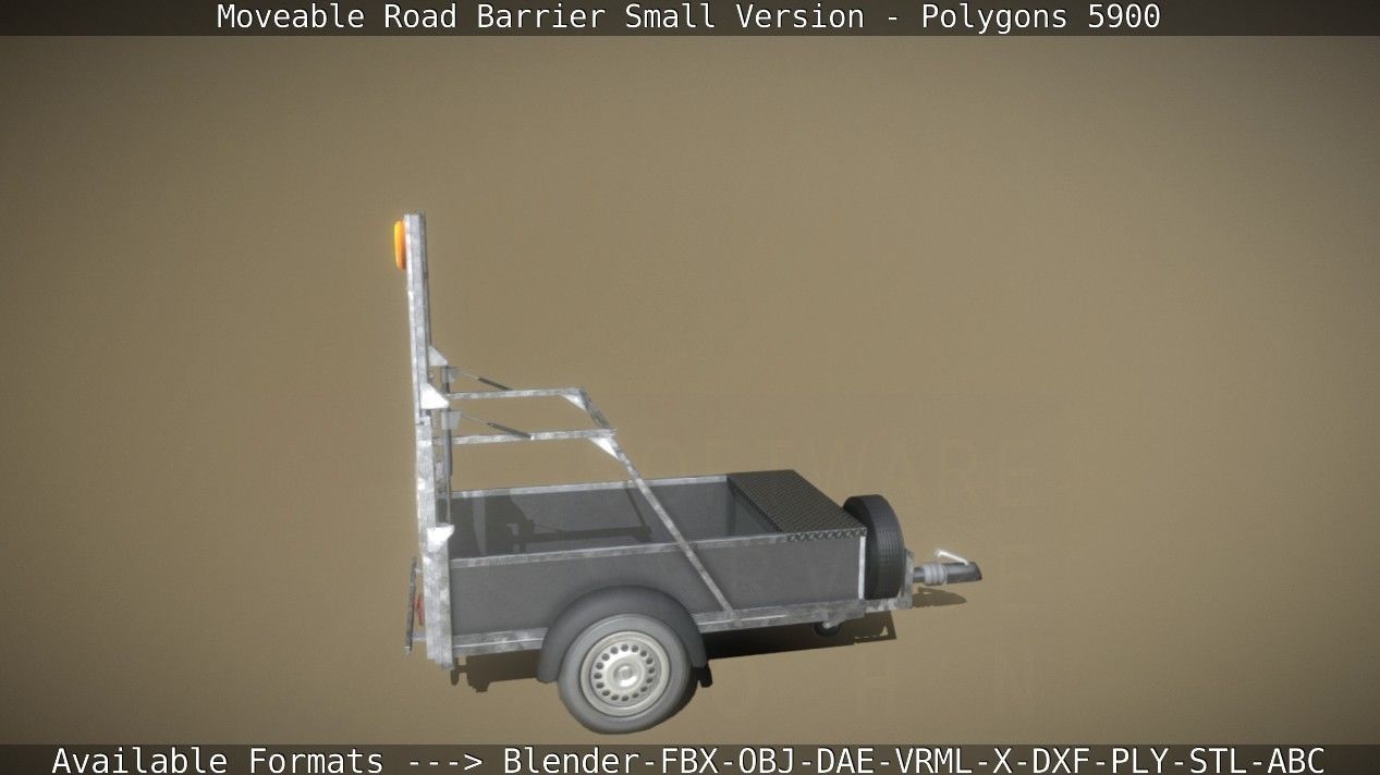 Moveable Barrier Small Version Low-poly 3D model_20