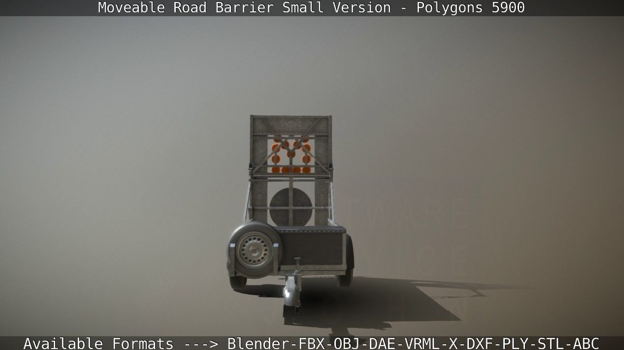 Moveable Barrier Small Version Low-poly 3D model_18