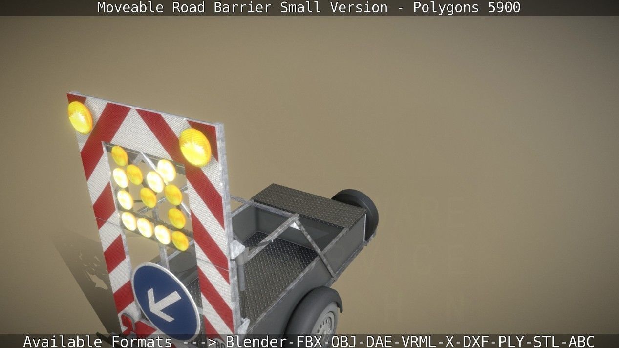 Moveable Barrier Small Version Low-poly 3D model_51