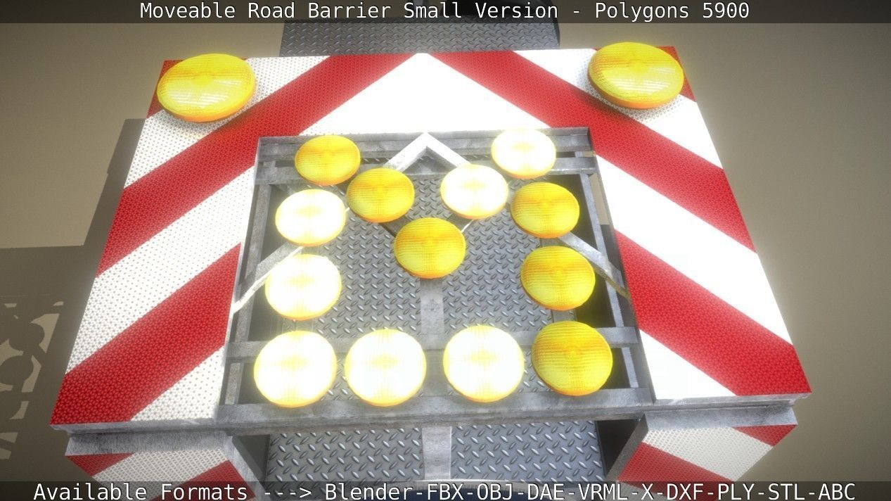 Moveable Barrier Small Version Low-poly 3D model_63