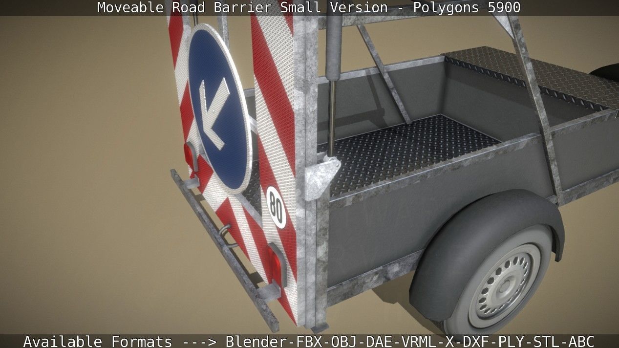 Moveable Barrier Small Version Low-poly 3D model_107