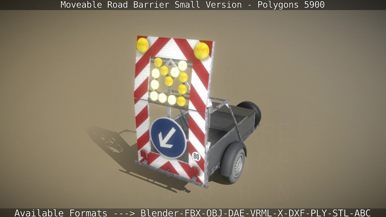 Moveable Barrier Small Version Low-poly 3D model_57