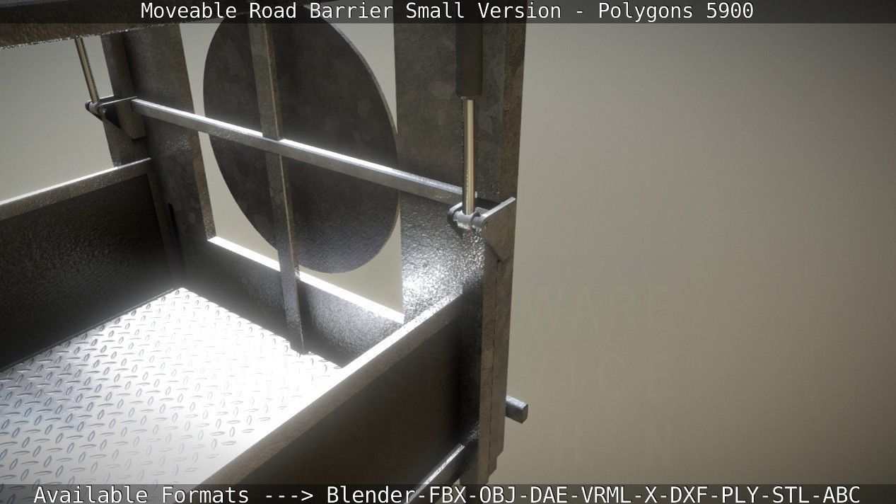 Moveable Barrier Small Version Low-poly 3D model_99