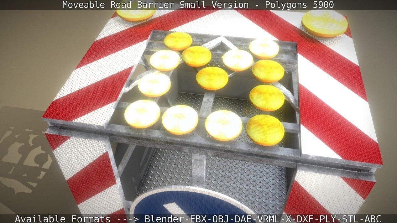Moveable Barrier Small Version Low-poly 3D model_61