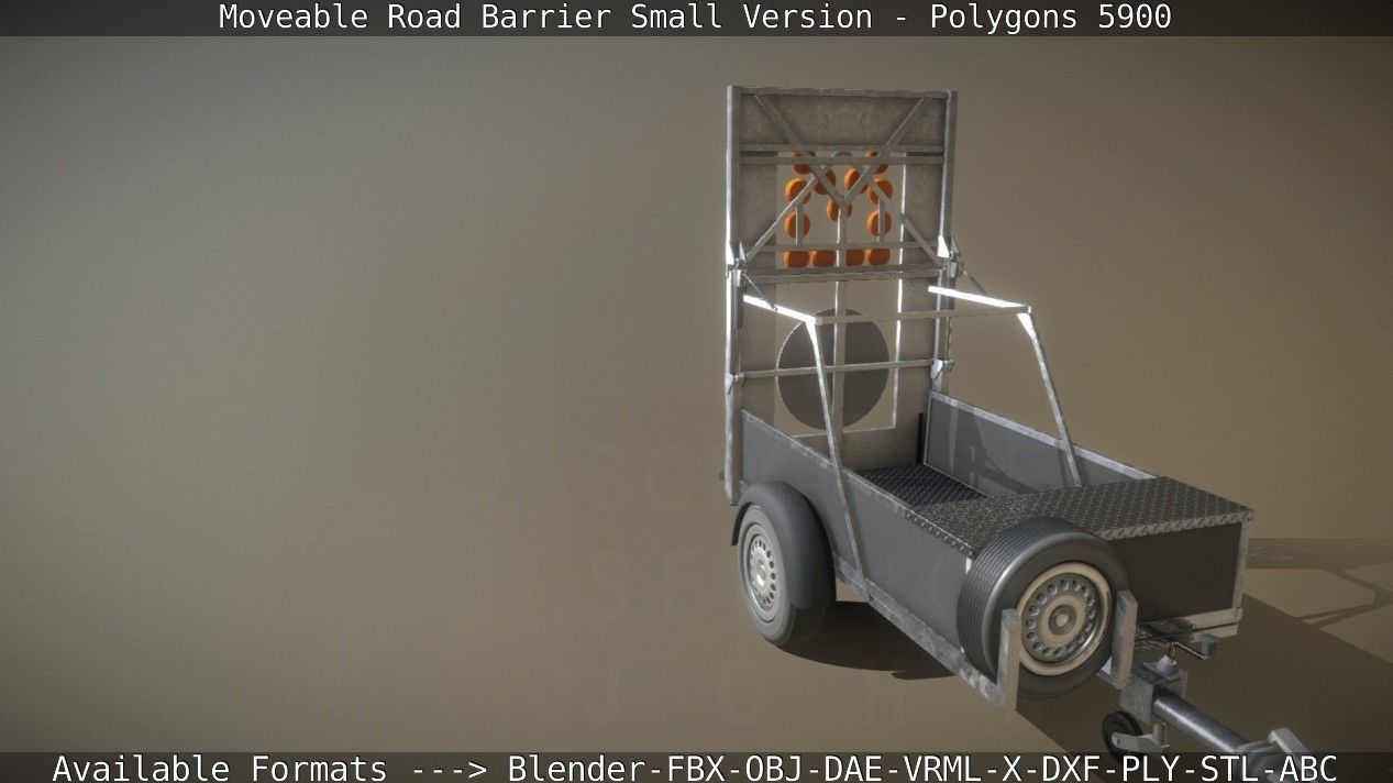 Moveable Barrier Small Version Low-poly 3D model_83