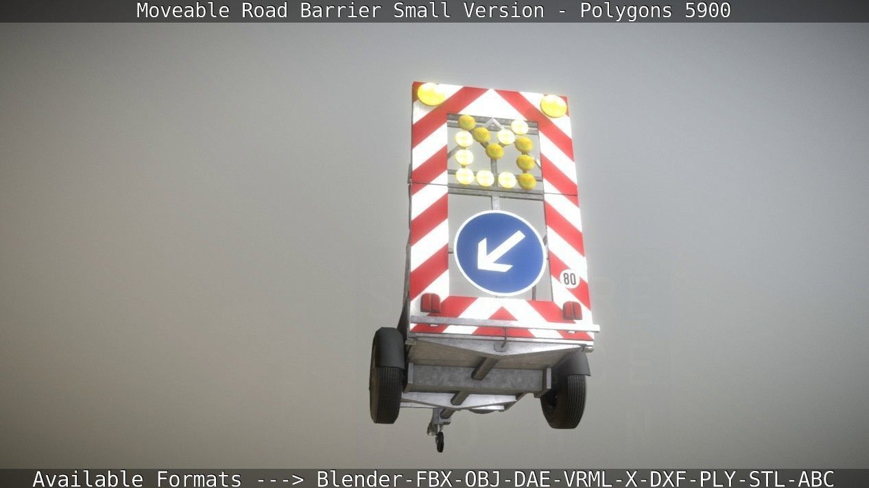Moveable Barrier Small Version Low-poly 3D model_42