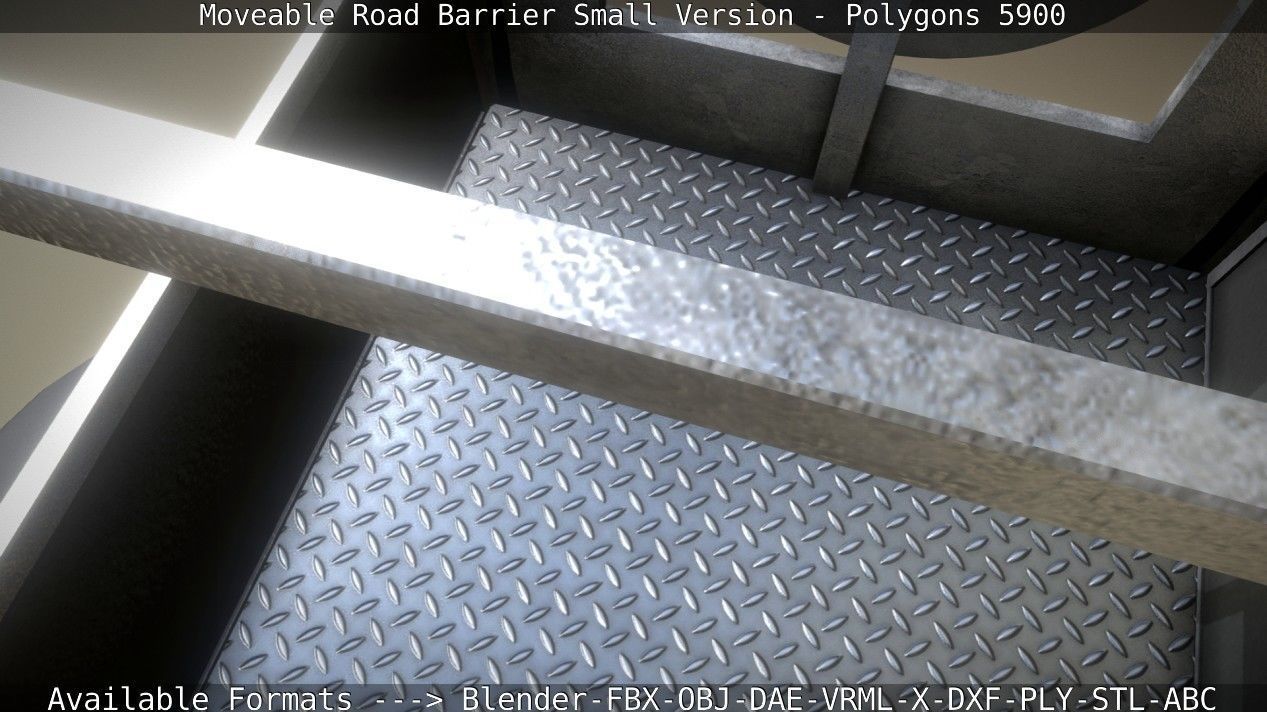 Moveable Barrier Small Version Low-poly 3D model_135