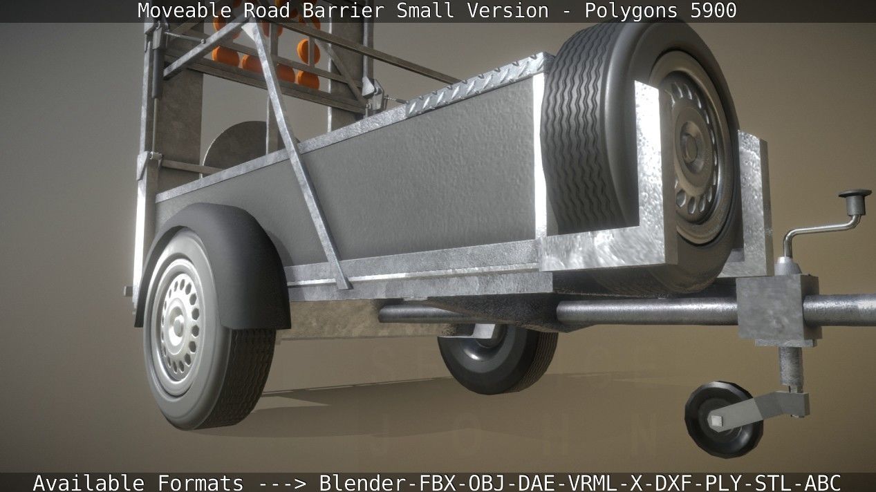 Moveable Barrier Small Version Low-poly 3D model_79