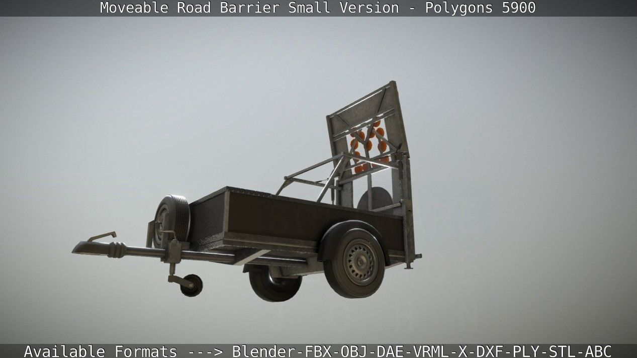 Moveable Barrier Small Version Low-poly 3D model_37