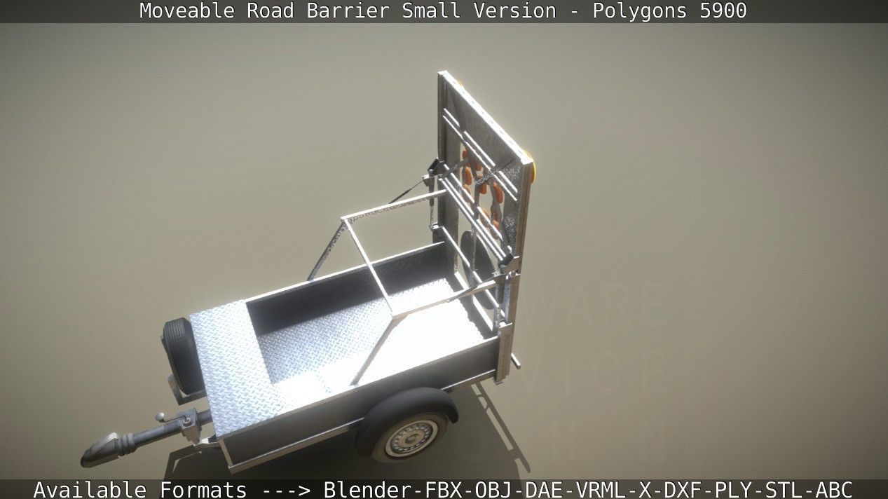 Moveable Barrier Small Version Low-poly 3D model_118