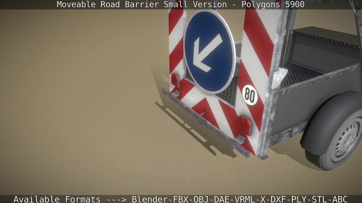 Moveable Barrier Small Version Low-poly 3D model_109