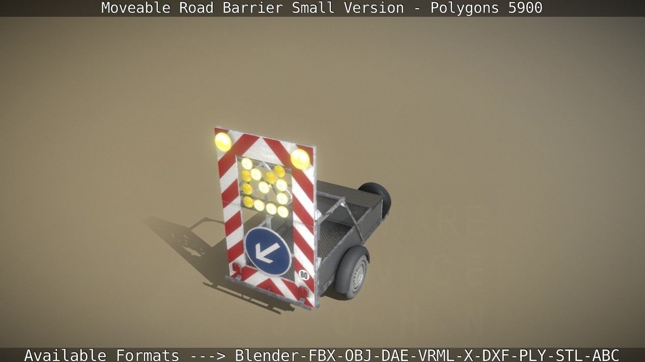 Moveable Barrier Small Version Low-poly 3D model_54