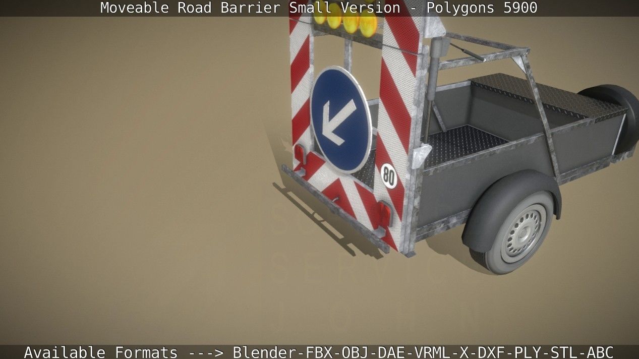 Moveable Barrier Small Version Low-poly 3D model_111