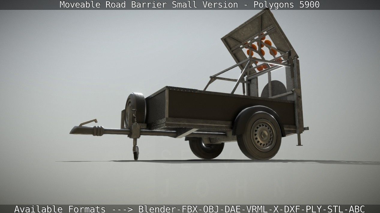 Moveable Barrier Small Version Low-poly 3D model_90