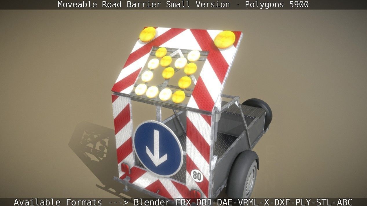 Moveable Barrier Small Version Low-poly 3D model_59