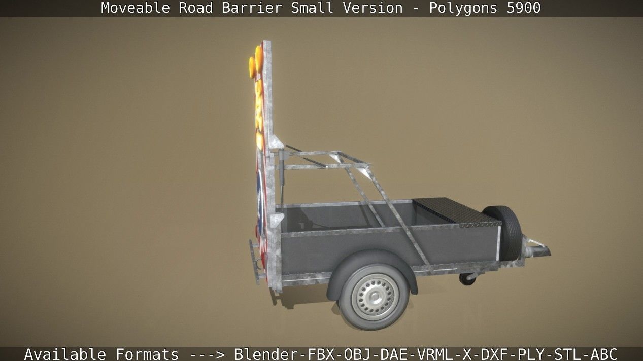Moveable Barrier Small Version Low-poly 3D model_48
