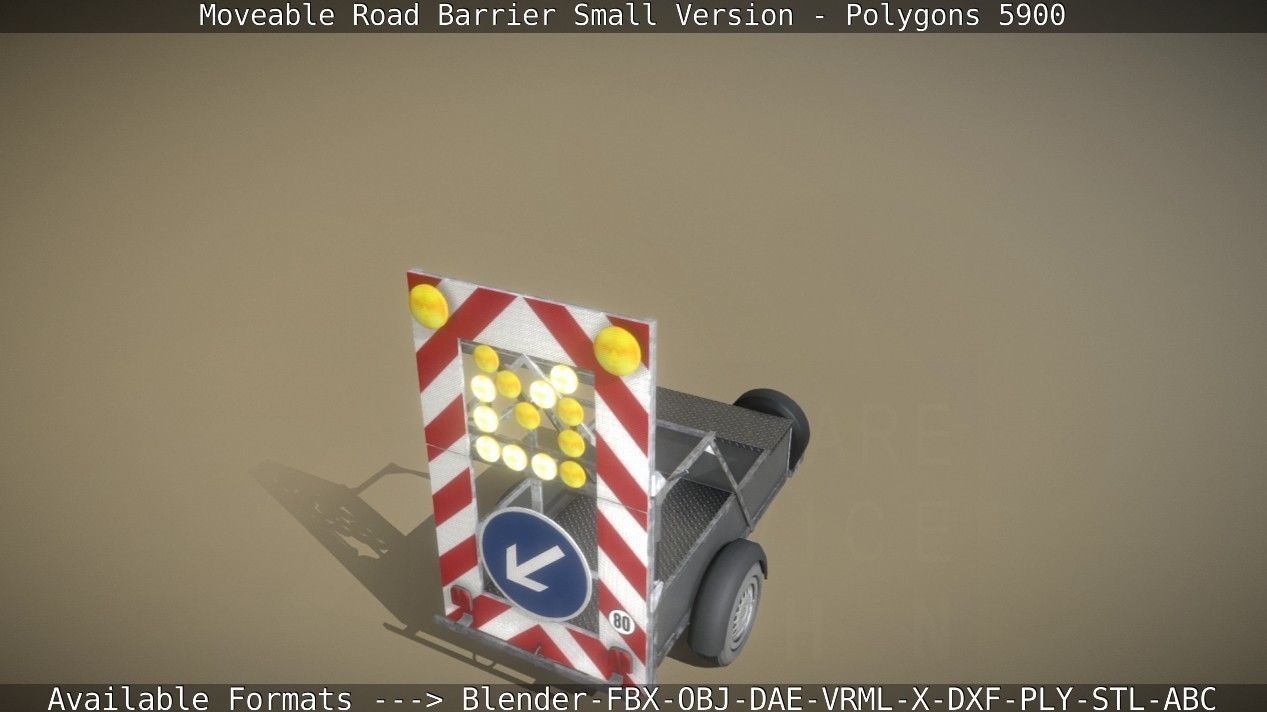 Moveable Barrier Small Version Low-poly 3D model_23