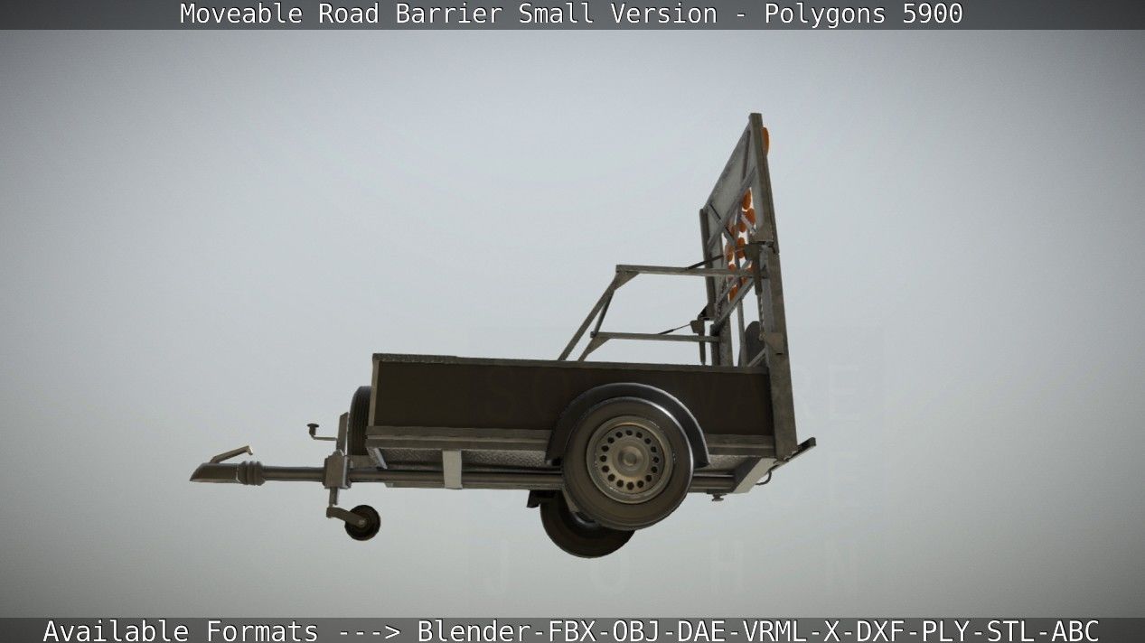Moveable Barrier Small Version Low-poly 3D model_38