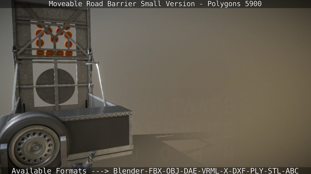 Moveable Barrier Small Version Low-poly 3D model_81