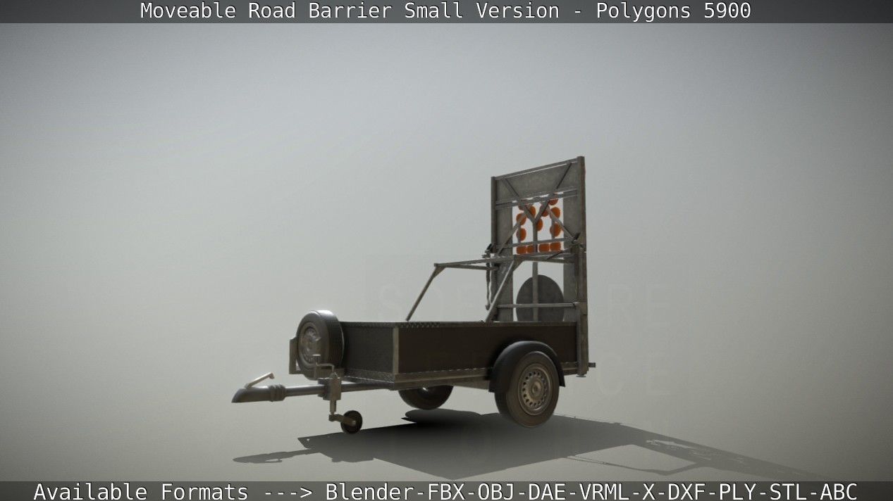 Moveable Barrier Small Version Low-poly 3D model_17