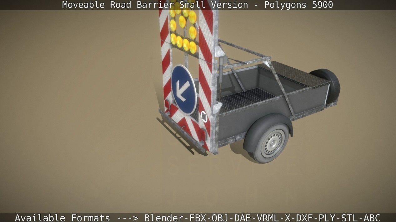 Moveable Barrier Small Version Low-poly 3D model_112
