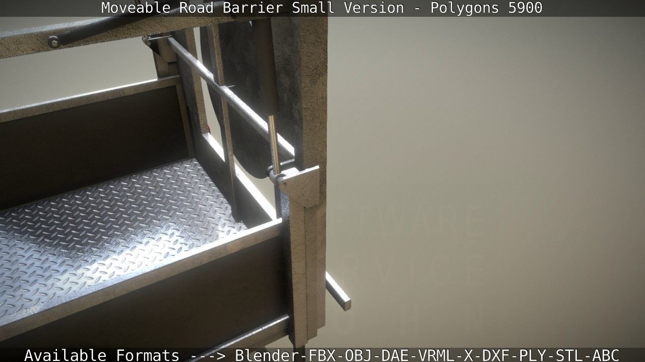 Moveable Barrier Small Version Low-poly 3D model_98