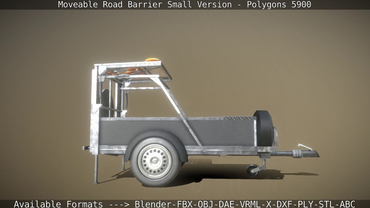 Moveable Barrier Small Version Low-poly 3D model_33
