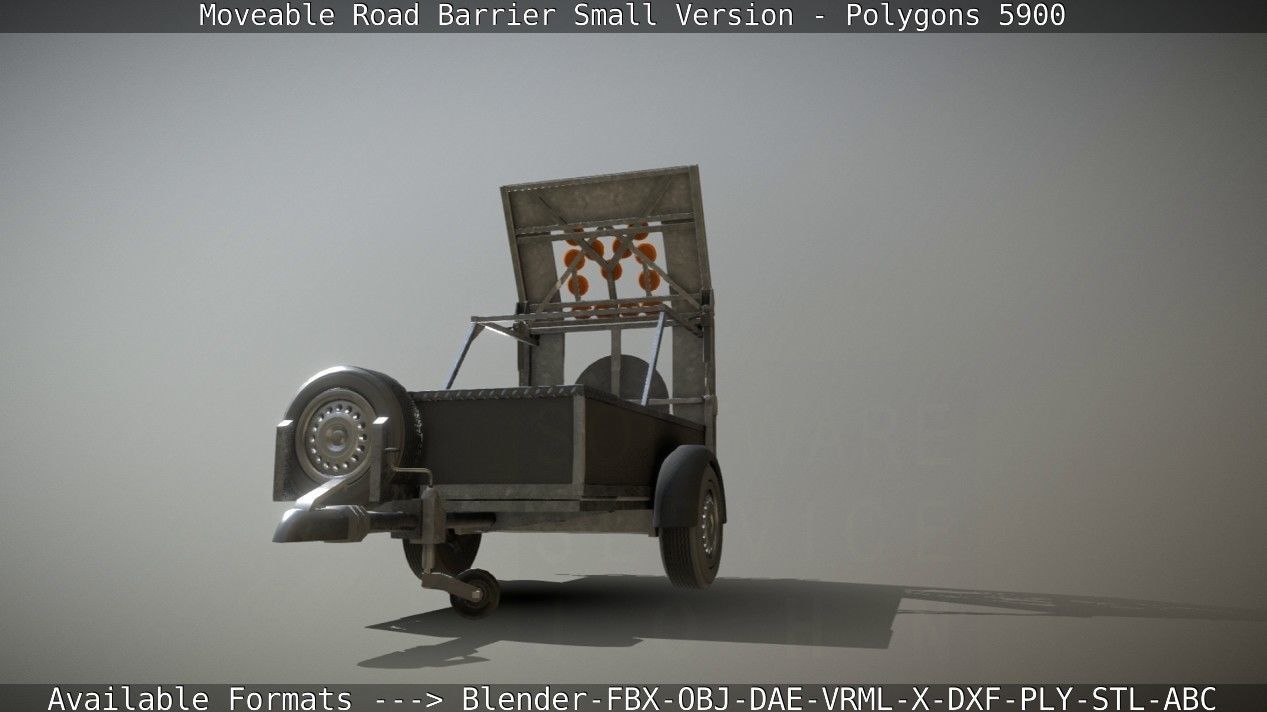 Moveable Barrier Small Version Low-poly 3D model_36
