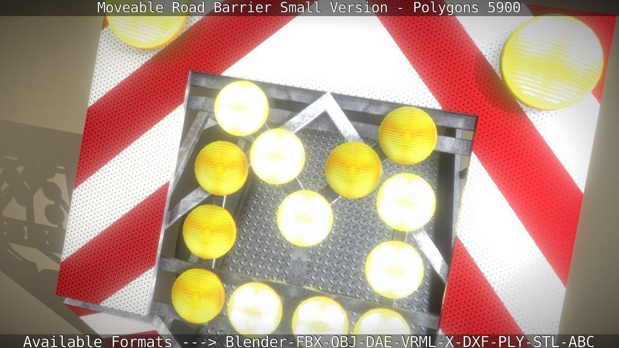 Moveable Barrier Small Version Low-poly 3D model_66