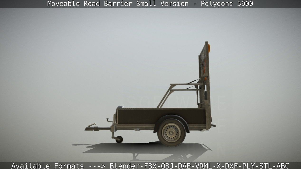 Moveable Barrier Small Version Low-poly 3D model_16