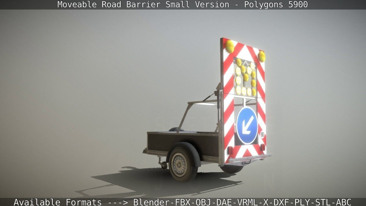 Moveable Barrier Small Version Low-poly 3D model_5