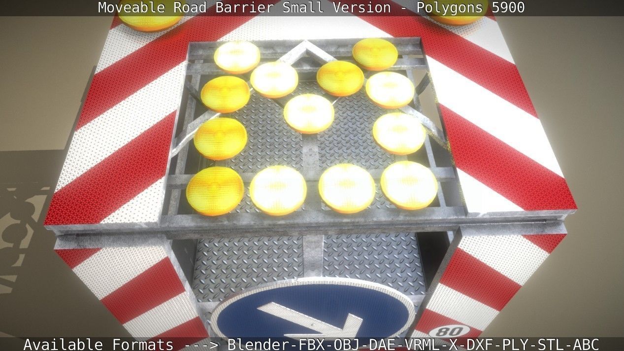 Moveable Barrier Small Version Low-poly 3D model_62