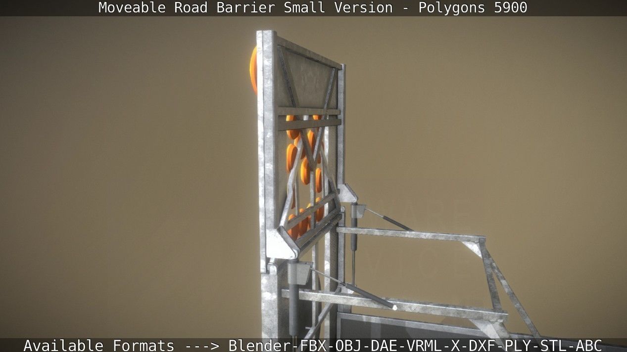 Moveable Barrier Small Version Low-poly 3D model_72