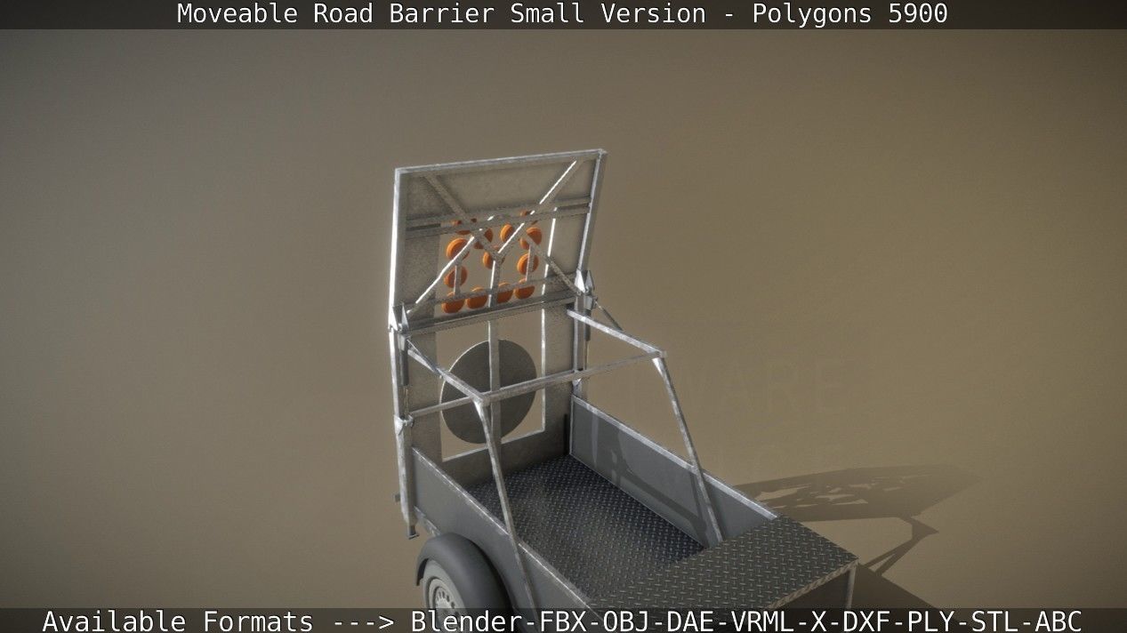 Moveable Barrier Small Version Low-poly 3D model_120