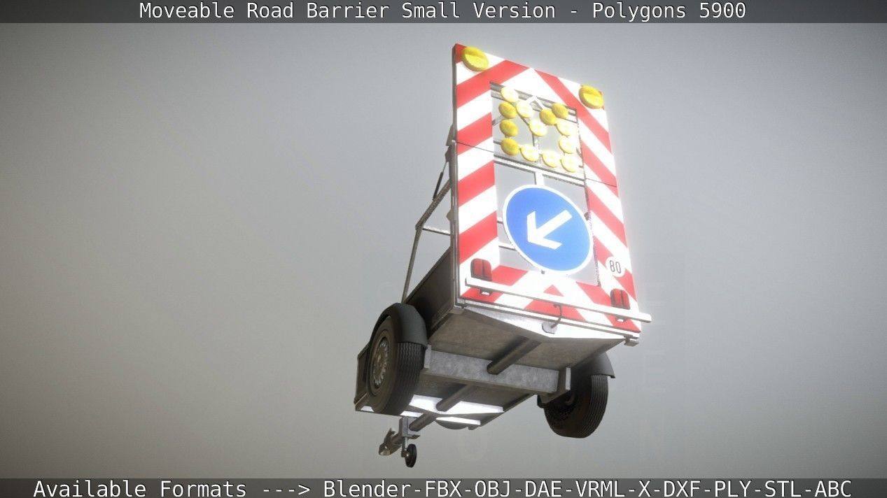 Moveable Barrier Small Version Low-poly 3D model_41