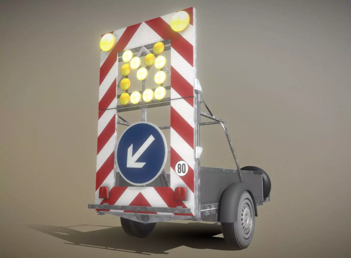 Moveable Barrier Small Version Low-poly 3D model_0