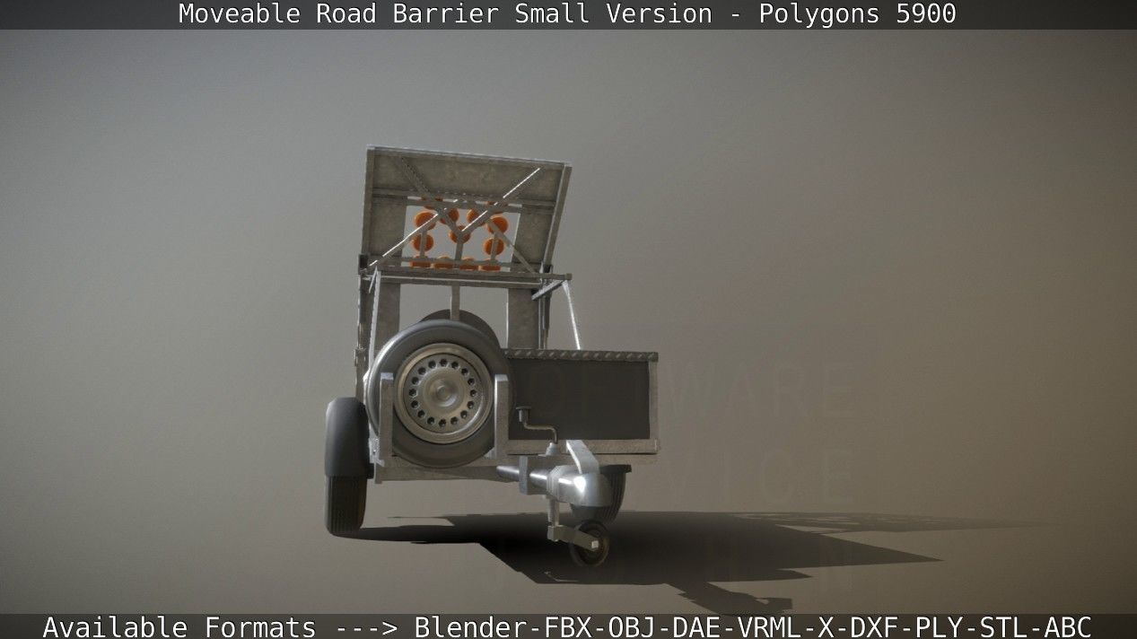 Moveable Barrier Small Version Low-poly 3D model_4