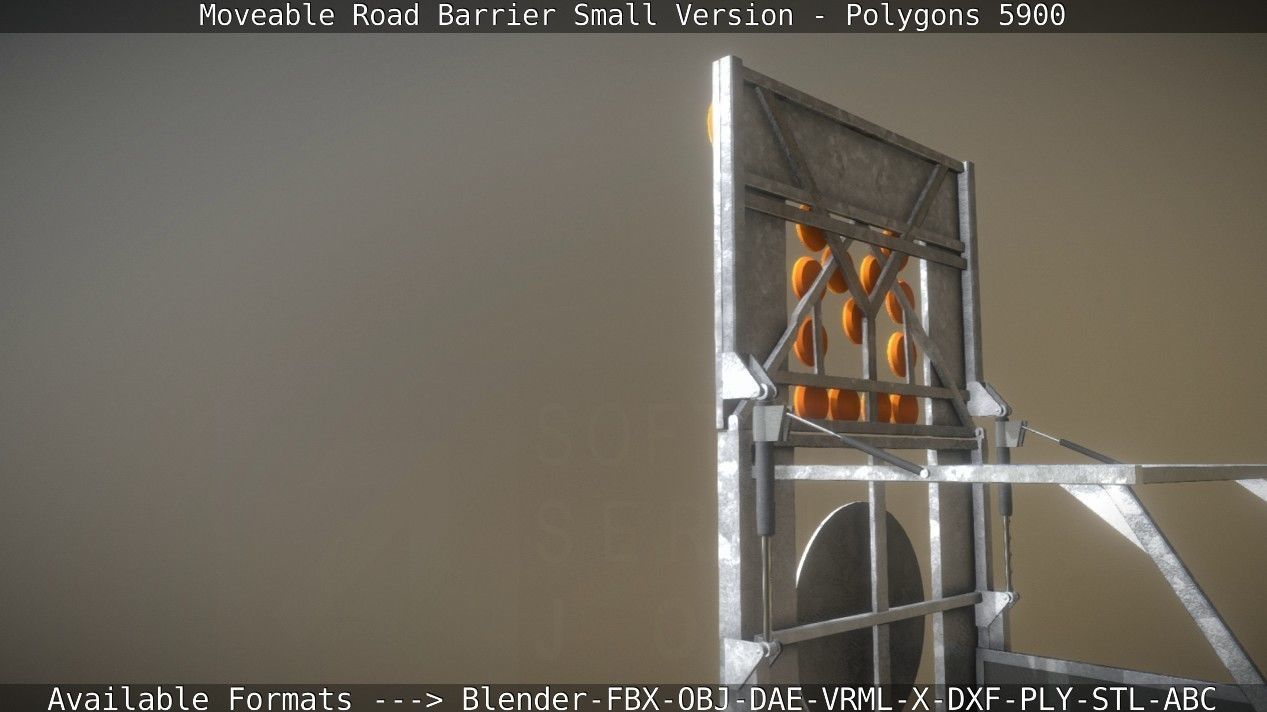 Moveable Barrier Small Version Low-poly 3D model_74
