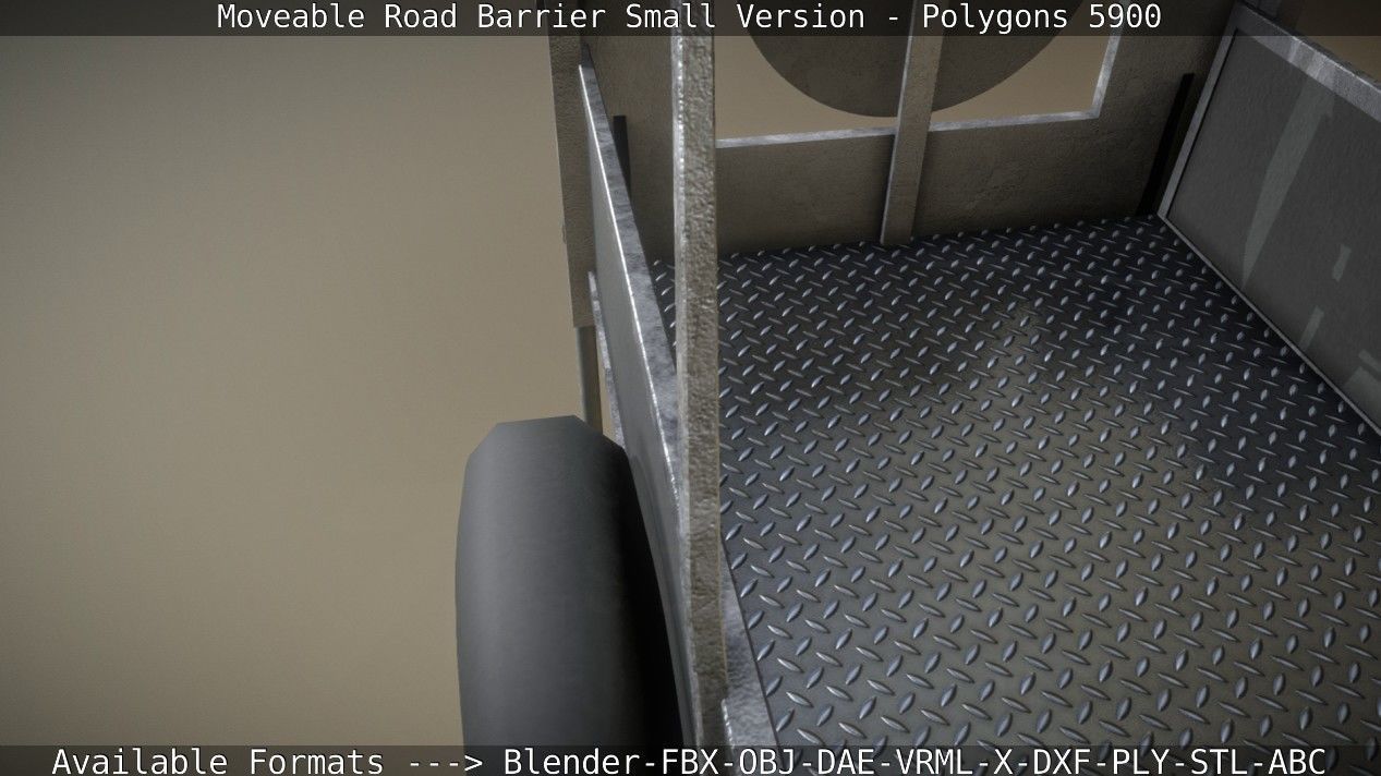 Moveable Barrier Small Version Low-poly 3D model_127