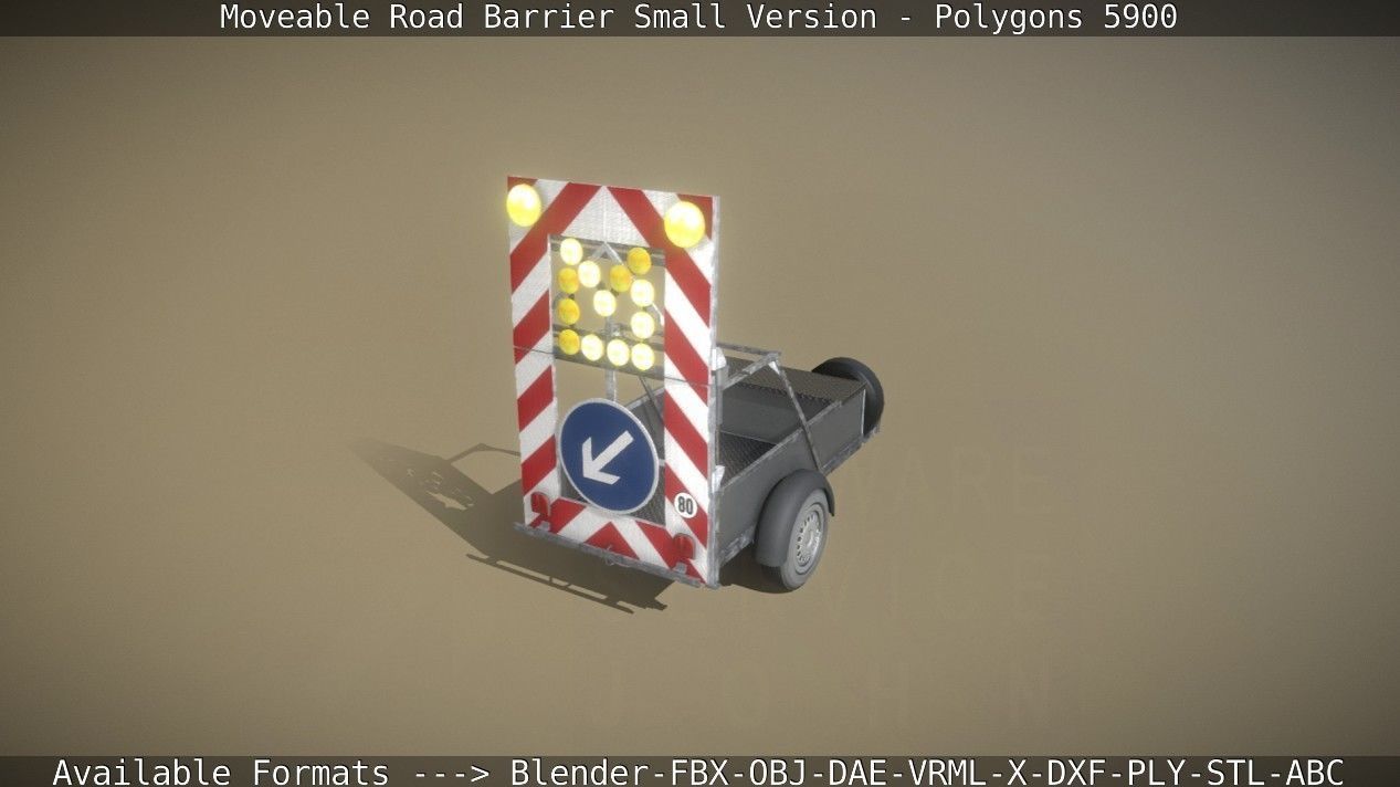 Moveable Barrier Small Version Low-poly 3D model_56