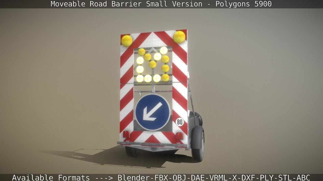 Moveable Barrier Small Version Low-poly 3D model_13